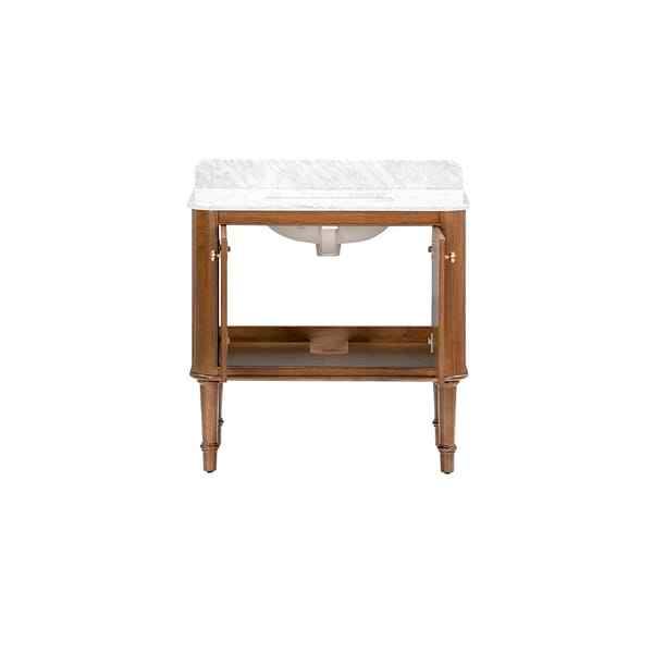 Collette 36 in. Single Sink Cinnamon Oak Bath Vanity with Carrara White Marble Top - Image 3