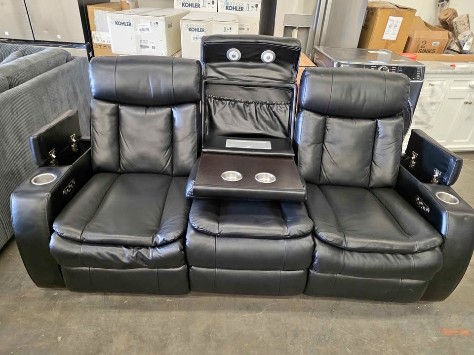 Zayne Leather Power Reclining Sofa with Power Headrests