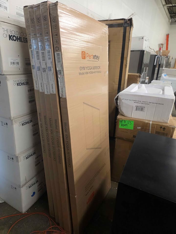 2 Pieces Rectangular Frameless HD Tempered Glass Wall Mounted Bathroom Vanity, Gym Dance Yoga Mirror - Image 8