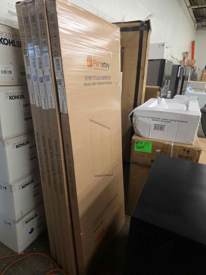 2 Pieces Rectangular Frameless HD Tempered Glass Wall Mounted Bathroom Vanity, Gym Dance Yoga Mirror - Image 9