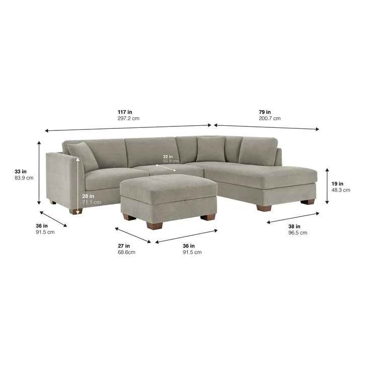 Thomasville Walsen Sectional with Storage Ottoman - Image 2