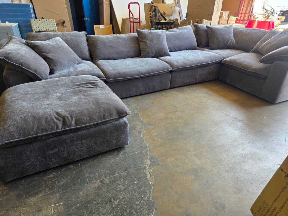 Sereen 6-piece Fabric Modular Sectional, Dark Gray - Image 6