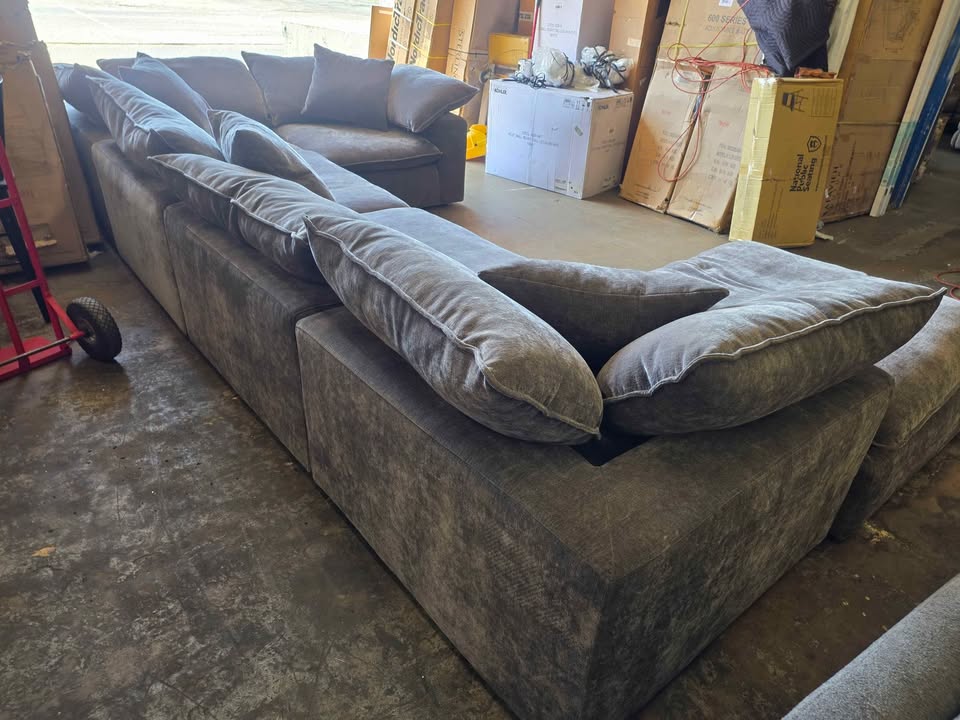 Sereen 6-piece Fabric Modular Sectional, Dark Gray - Image 10