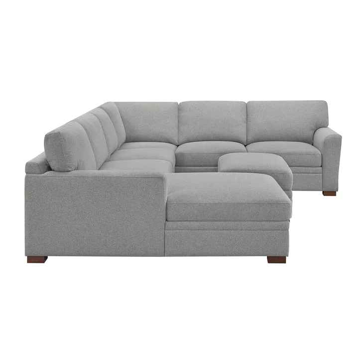 Thomasville Langdon Fabric Sectional with Chaise and Storage Ottoman - Image 4