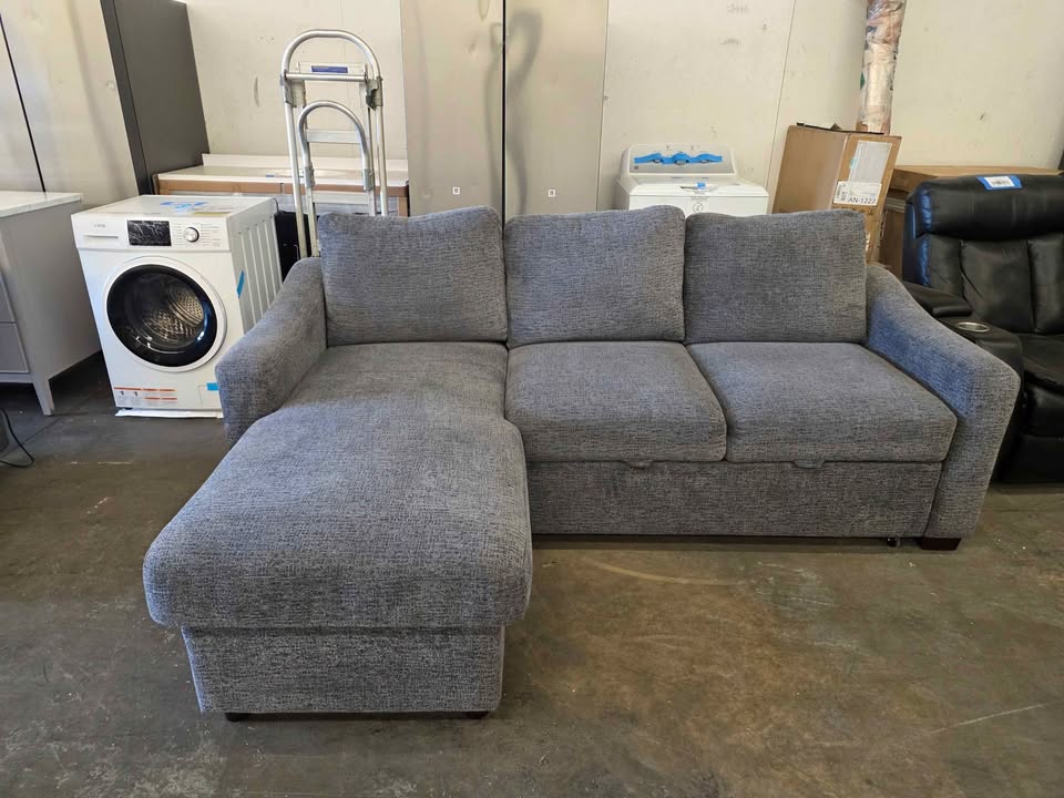 Coddle Aria Fabric Sleeper Sofa with Reversible Chaise and Storage, Gray - Image 5