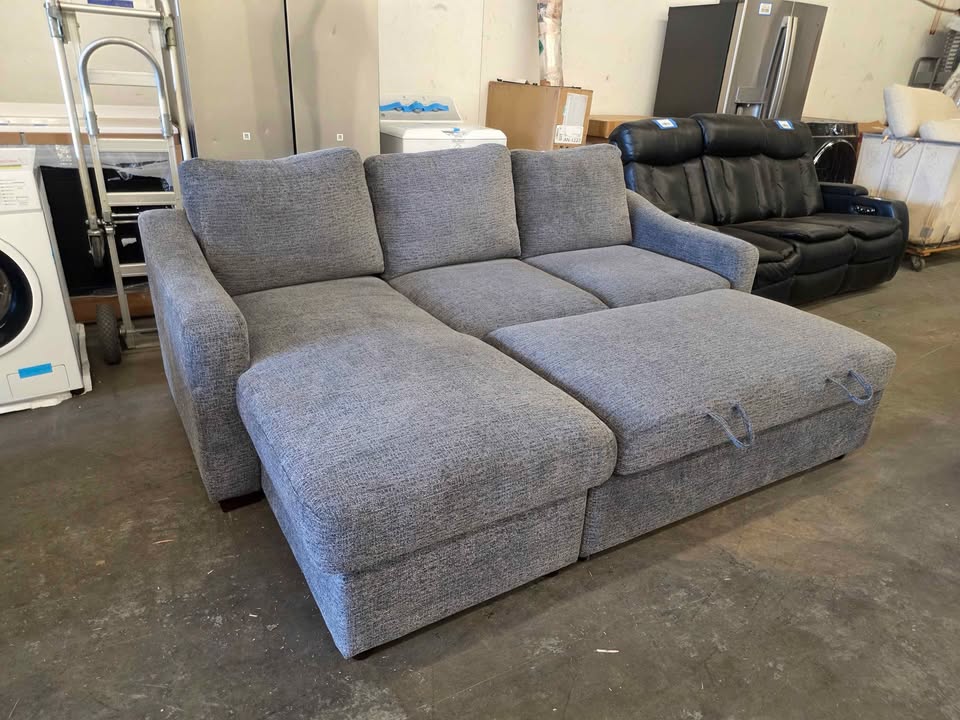 Coddle Aria Fabric Sleeper Sofa with Reversible Chaise and Storage, Gray - Image 8