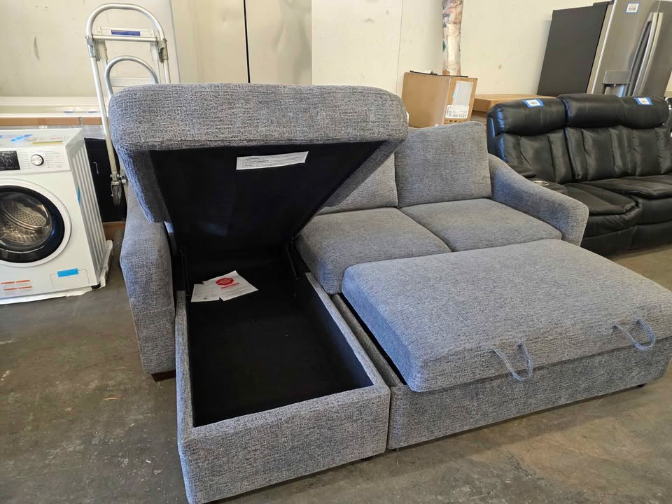 Coddle Aria Fabric Sleeper Sofa with Reversible Chaise and Storage, Gray - Image 9