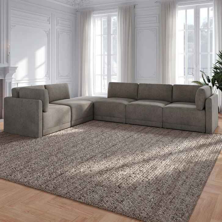 Thomasville Fallon Modular Sectional 6-piece Gray with Ottoman - Image 3