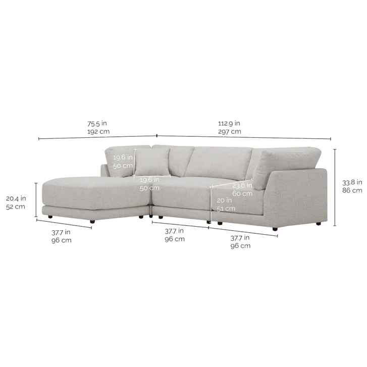 Dayna 4-piece Fabric Modular Sectional - Image 2