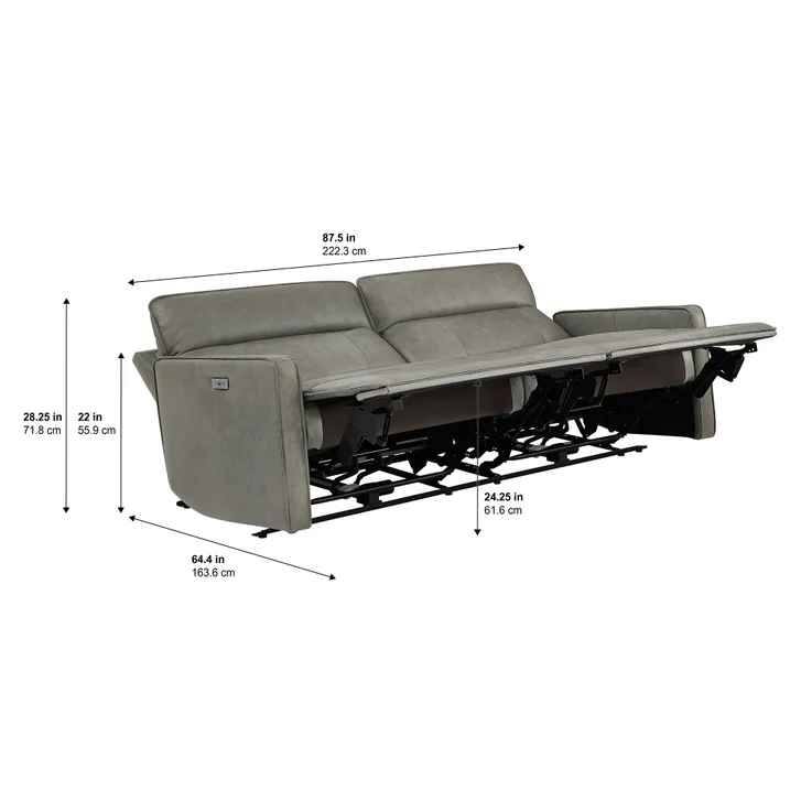 Henredon Keira Leather Zero-gravity Reclining Sofa - Image 3