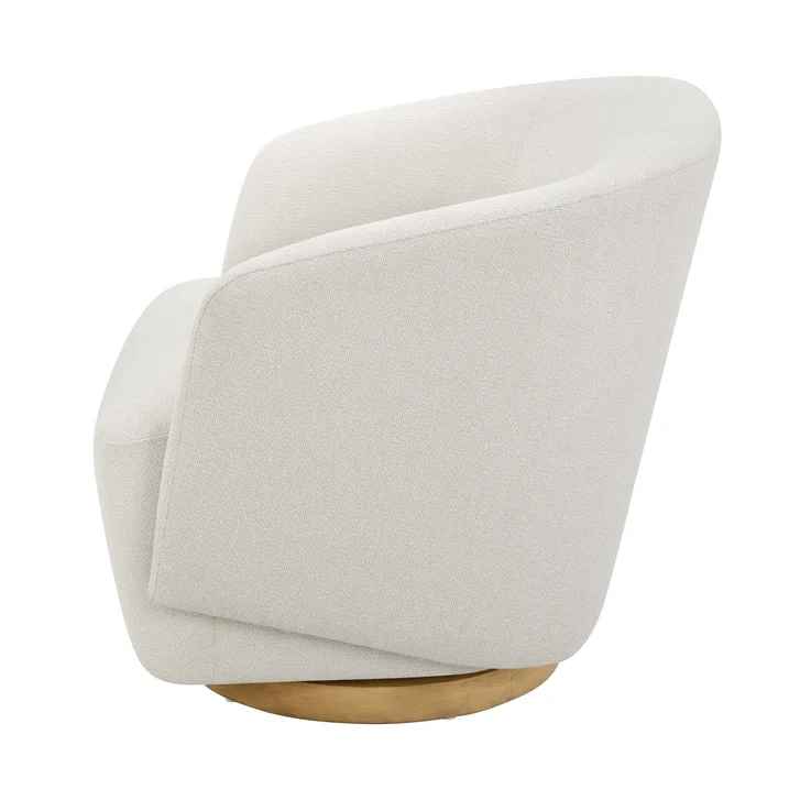 Henredon Murphy Swivel Boucle Chair, Cream - Image 4