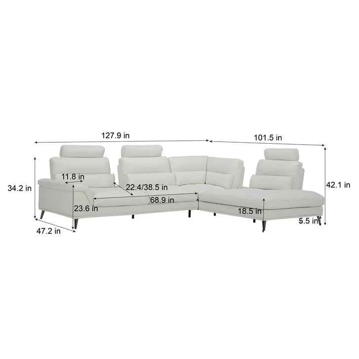 Cline 2-piece Leather Push Back Sectional ( Retails $3500 ) - Image 4