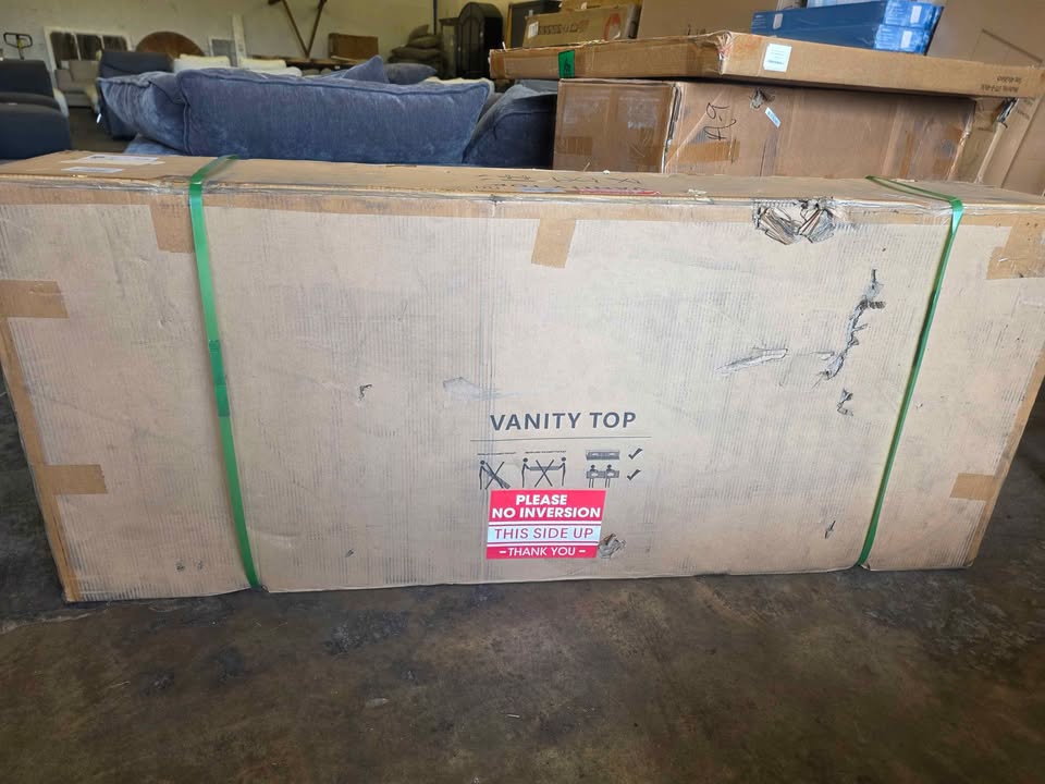 60 in. W x 22 in.D Engineered stone composite Vanity Top in White with White Rectangular Double Sink - Image 6