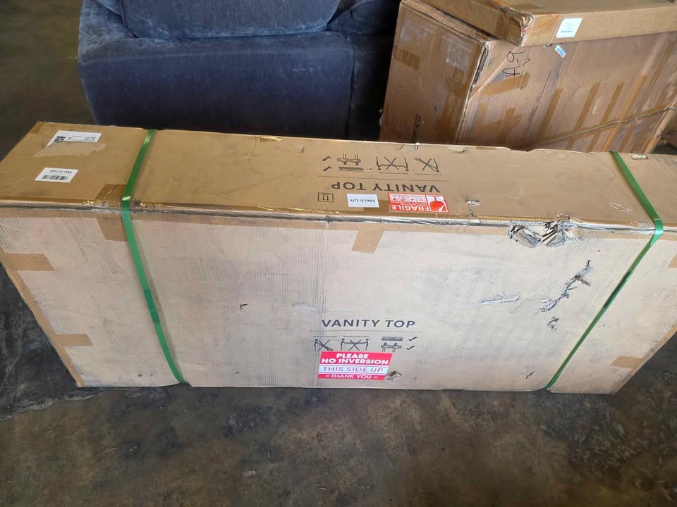 60 in. W x 22 in.D Engineered stone composite Vanity Top in White with White Rectangular Double Sink - Image 7