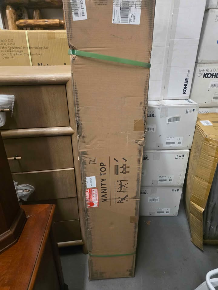 60 in. W x 22 in.D Engineered stone composite Vanity Top in White with White Rectangular Double Sink - Image 9