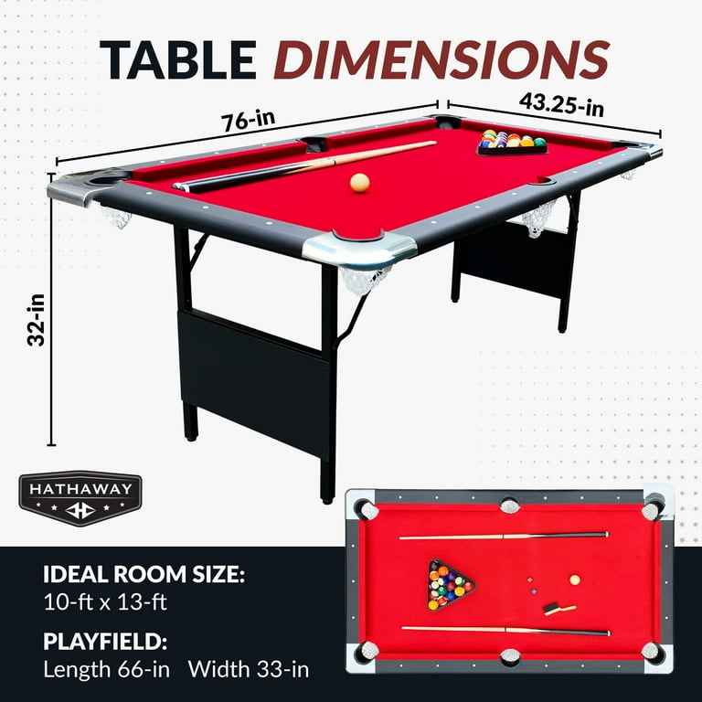 Hathaway Fairmont Portable 6 ft. Pool Billiard Table with red felt - Image 2