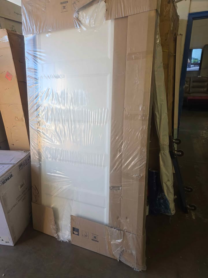 BARNSMITH 36x80 in 5-Panel White Primed Molded Door Slab, Shaker Style Paintable Hollow Core - Image 9