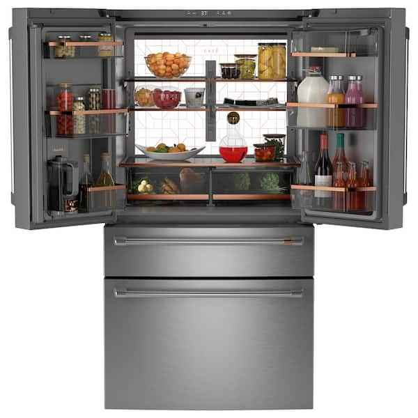 Cafe 28.7 cu. ft. Smart Four Door French Door Refrigerator in Stainless Steel with Dual-Dispense - Image 3