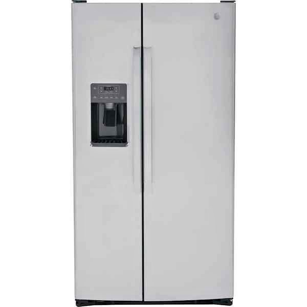 GE 25.3 cu. ft. Side by Side Refrigerator in Fingerprint Resistant Stainless Steel, Standard Depth