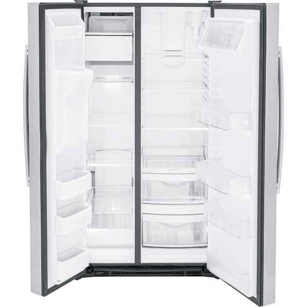 GE 25.3 cu. ft. Side by Side Refrigerator in Fingerprint Resistant Stainless Steel, Standard Depth - Image 3