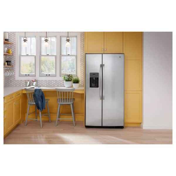 GE 25.3 cu. ft. Side by Side Refrigerator in Fingerprint Resistant Stainless Steel, Standard Depth, - Image 5