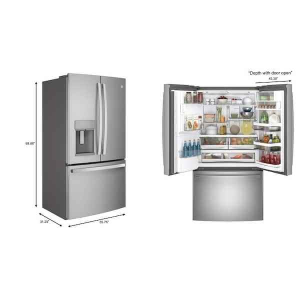 GE Profile 22.1 cu. ft. French Door Refrigerator with Hands-Free Autofill in Stainless Steel, ( CD ) - Image 2