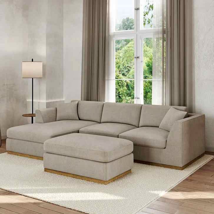 Henredon Caley Reversible Sofa Chaise with Ottoman