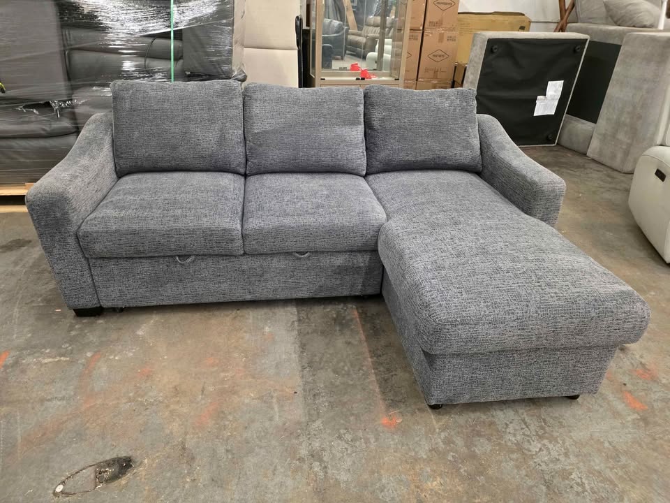Coddle Aria Fabric Sleeper Sofa with Reversible Chaise and Storage, Gray - Image 5