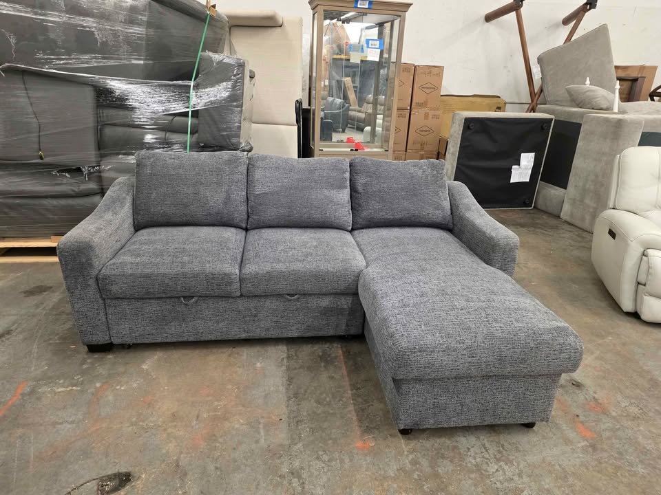 Coddle Aria Fabric Sleeper Sofa with Reversible Chaise and Storage, Gray - Image 10