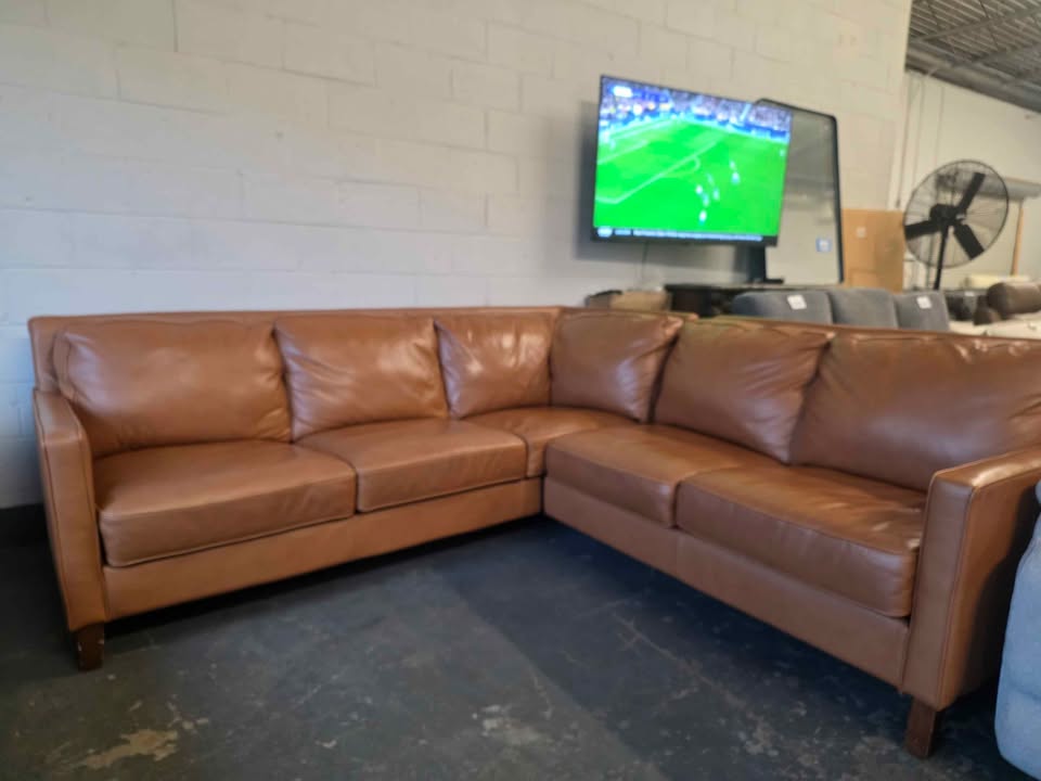 West Park Leather Sectional ( Retails $3700.00 ) - Image 4