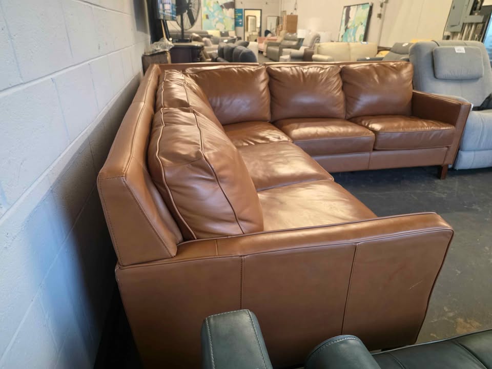 West Park Leather Sectional ( Retails $3700.00 ) - Image 7