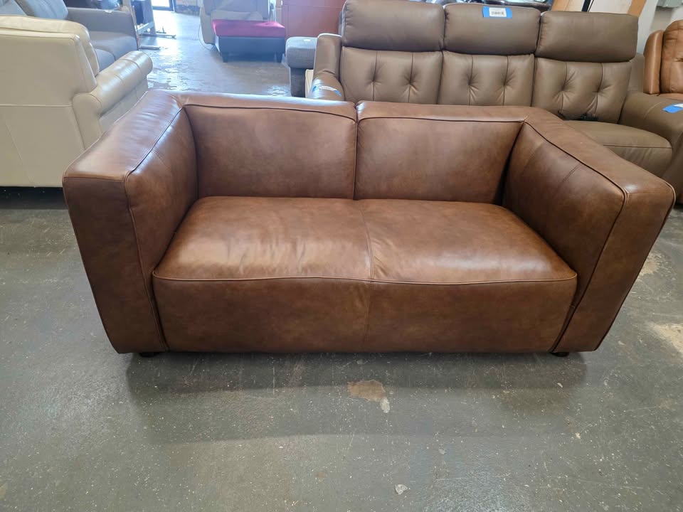 Abbyson Home Brady Leather Loveseat Brown - Image 2