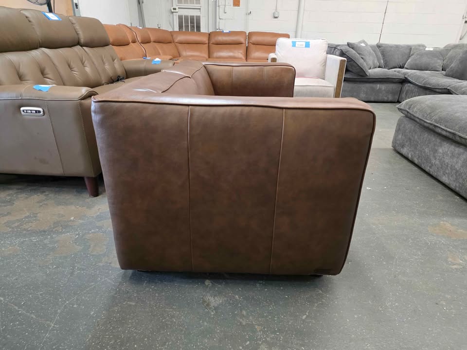 Abbyson Home Brady Leather Loveseat Brown - Image 3