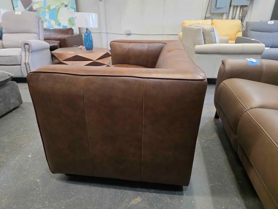 Abbyson Home Brady Leather Loveseat Brown - Image 4