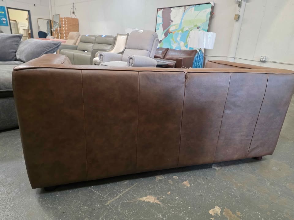 Abbyson Home Brady Leather Loveseat Brown - Image 5