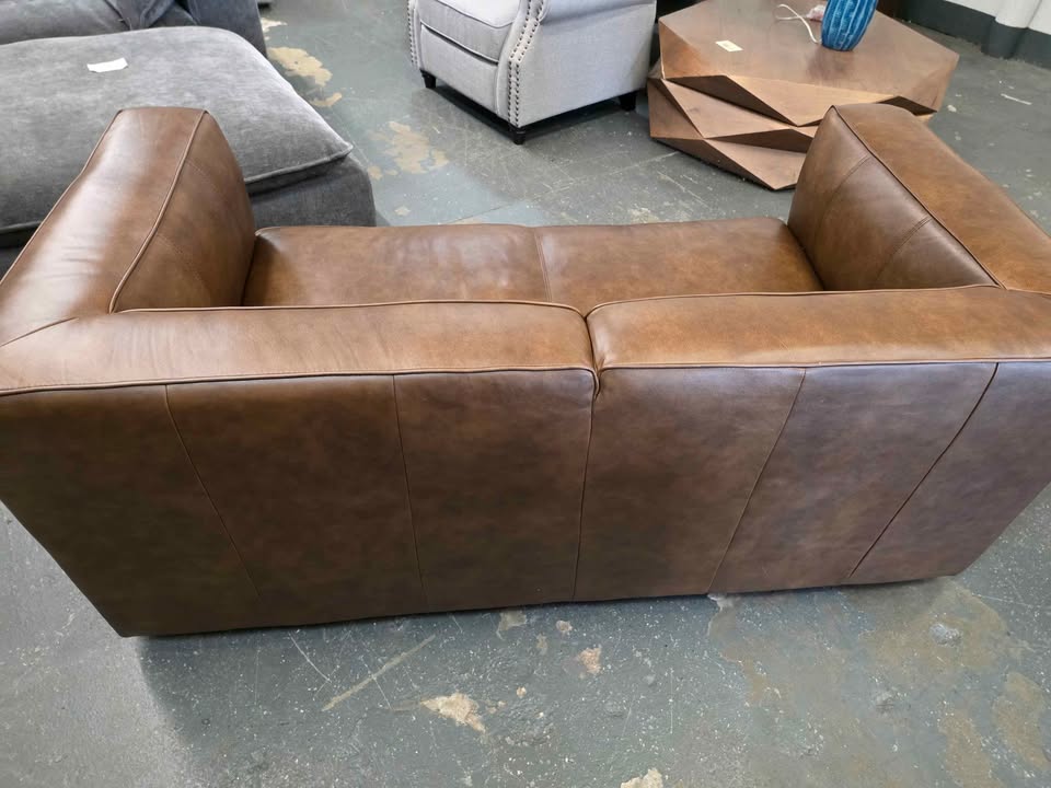 Abbyson Home Brady Leather Loveseat Brown - Image 6