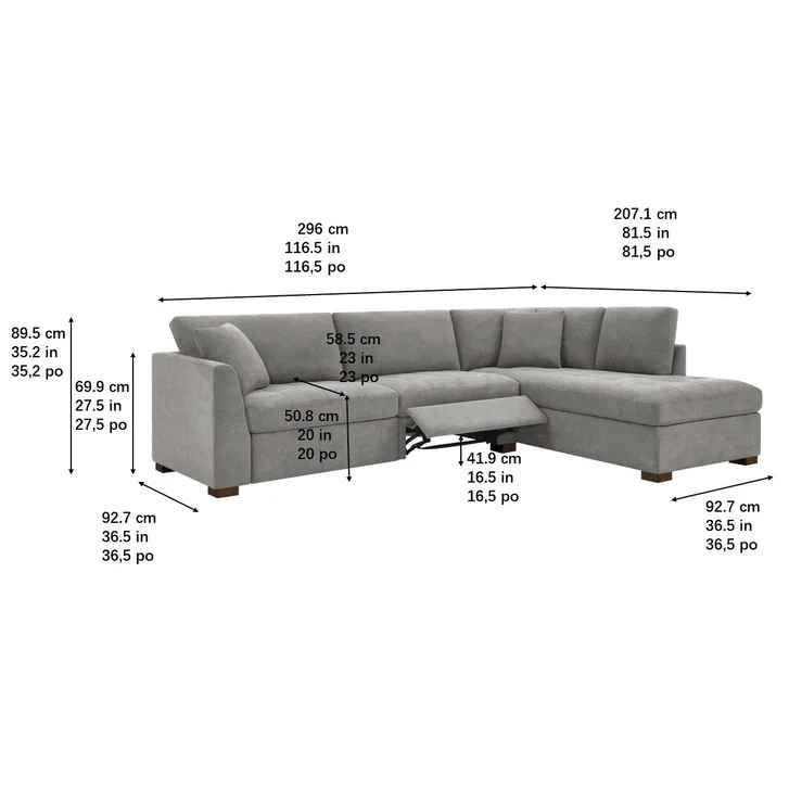 Thomasville Miles Fabric Sectional with Power Footrest - Image 2