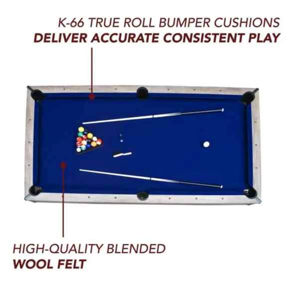 Bluewave Logan 7-Ft 3-In-1 Pool Table W/Benches - Image 2