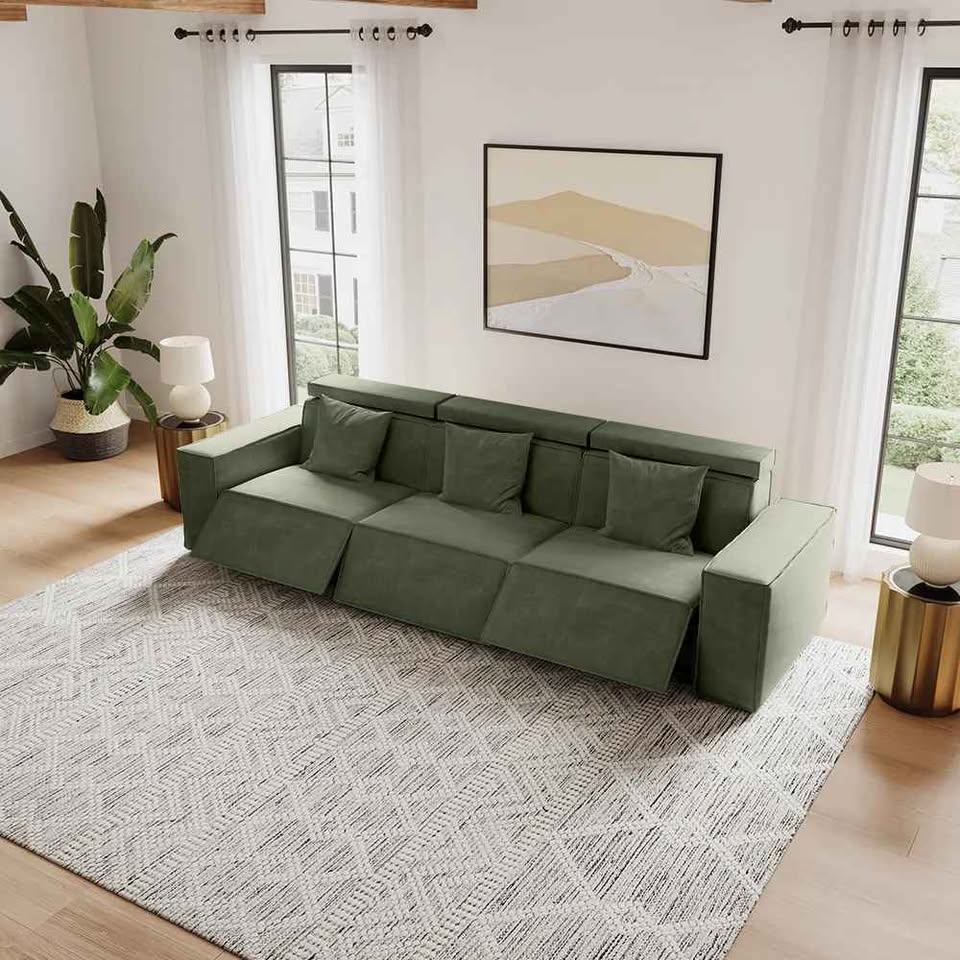 POVISON SMART Barrett-Power Reclining Sofa ( Dark Green ) Retails $2500.00 - Image 3