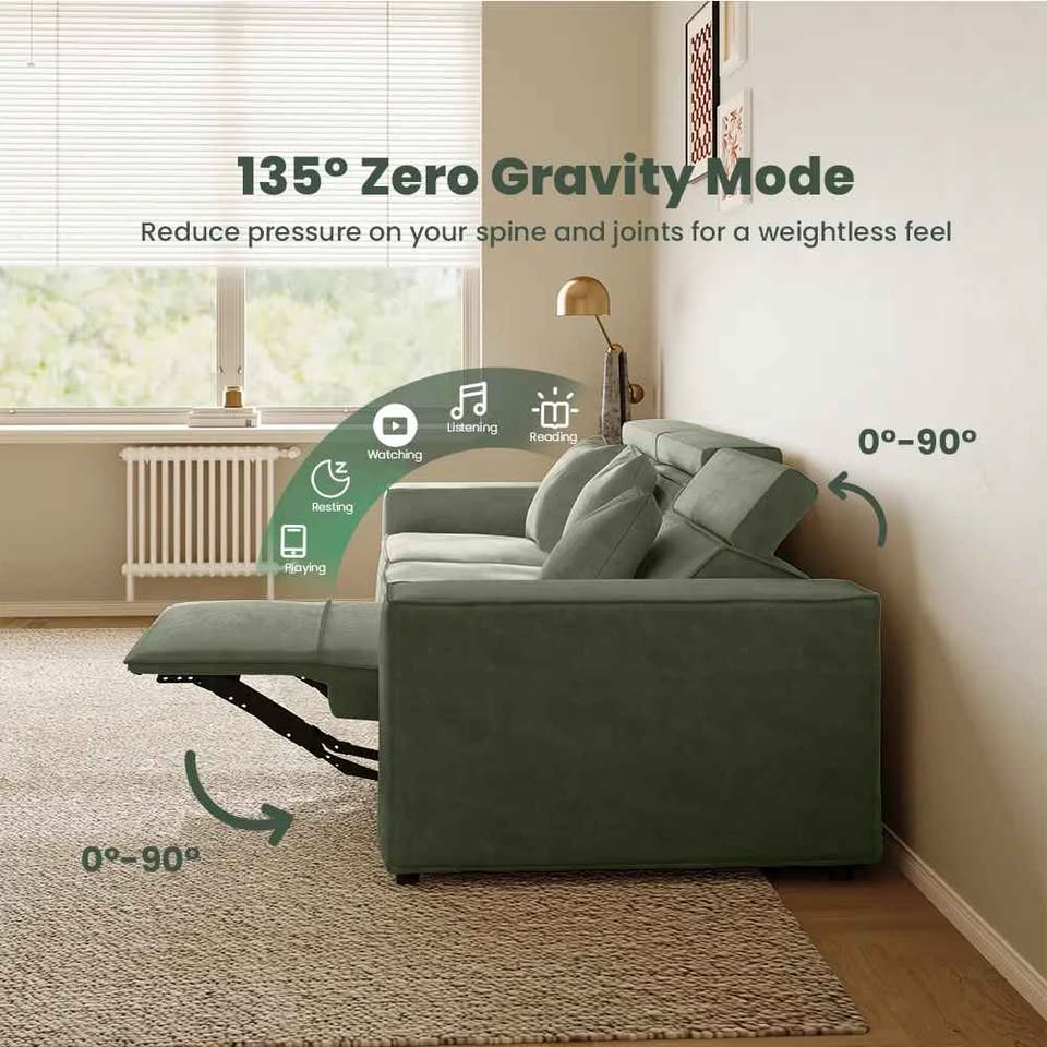 POVISON SMART Barrett-Power Reclining Sofa ( Dark Green ) Retails $2500.00 - Image 5