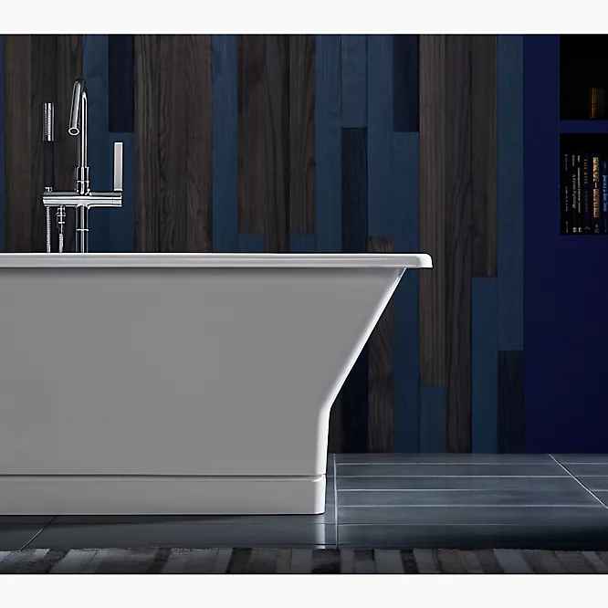 KOHLER Reve 31.5" x 67" White Cast Iron Rectangle Freestanding Bathtub ( Center Drain) - Image 4