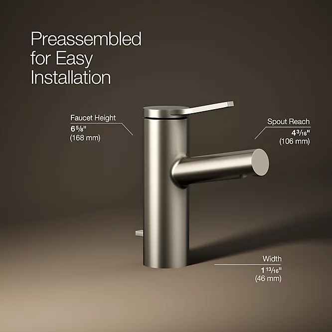 KOHLER Elate Single Hole Single-Handle 1.2 GPM Bathroom Faucet in Brushed Nickel - Image 2