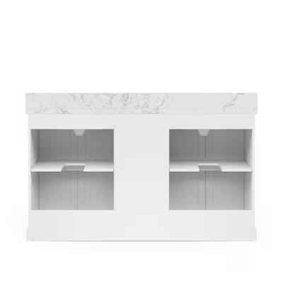 Pittman 60" White Undermount Double Sink Bathroom Vanity with White Engineered Stone Top - Image 5