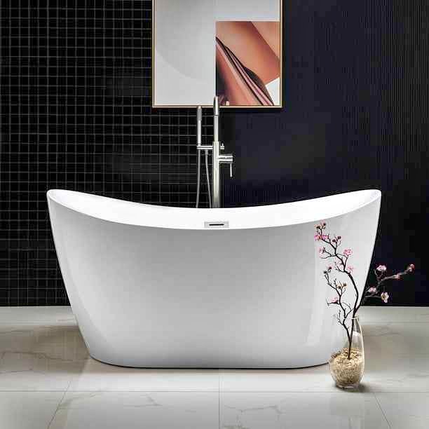 WOODBRIDGE 59" Freestanding Bathtub Contemporary Soaking Tub BTA1516