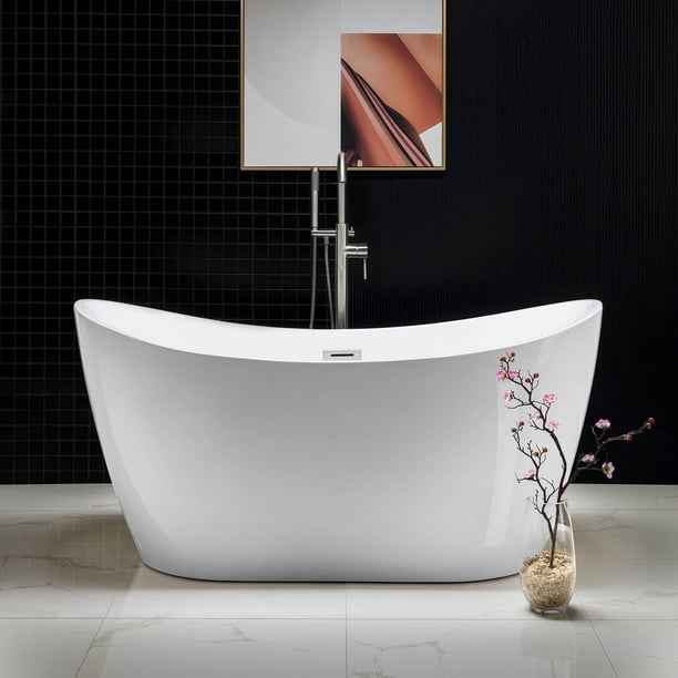 WOODBRIDGE 59" Freestanding Bathtub Contemporary Soaking Tub BTA1516 - Image 2