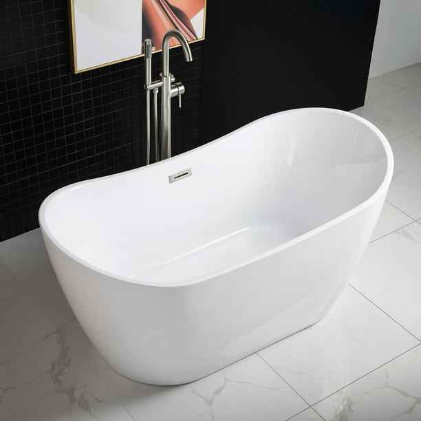 WOODBRIDGE 59" Freestanding Bathtub Contemporary Soaking Tub BTA1516 - Image 3
