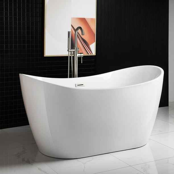 WOODBRIDGE 59" Freestanding Bathtub Contemporary Soaking Tub BTA1516 - Image 6