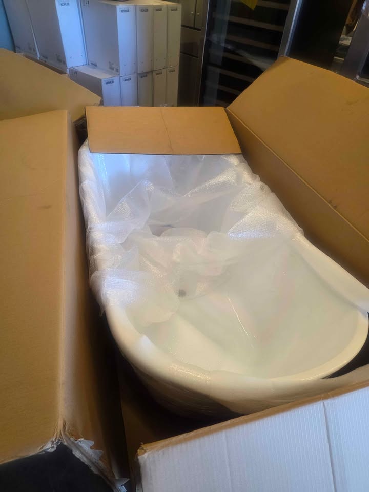 WOODBRIDGE 59" Freestanding Bathtub Contemporary Soaking Tub BTA1516 - Image 9