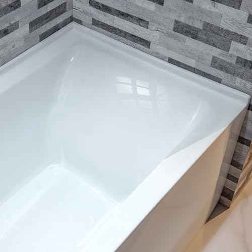 WOODBRIDGE 60" Acrylic Rectangular Alcove Soaking Bathtub with Left Drain, LB428 Chrome - Image 5
