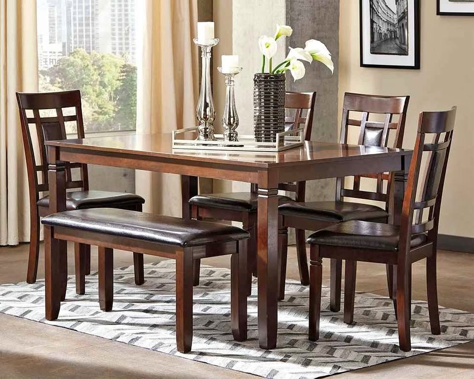 Bennox Dining Table and 4 Chairs and Bench